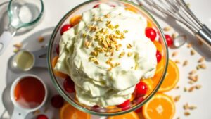 ambrosia with pistachio pudding
