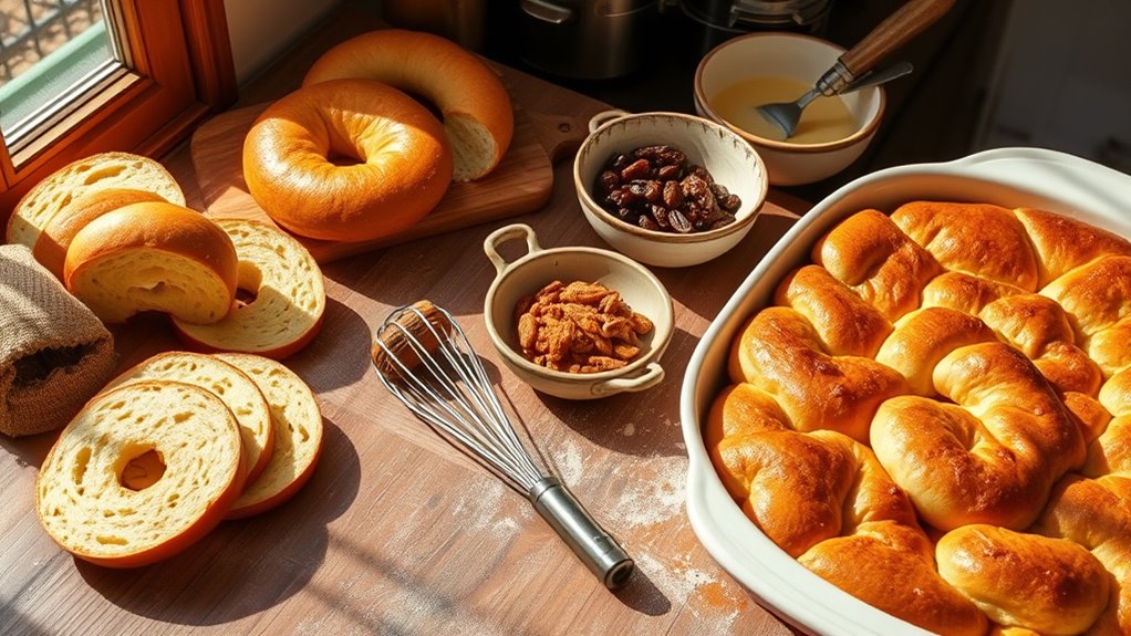 bagel french toast preparation
