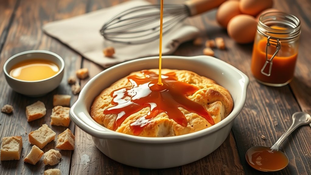 bake custard soaked bread pudding