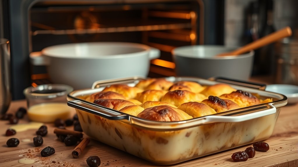 bake custard soaked bread pudding