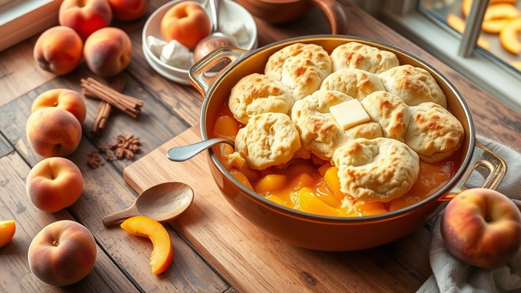 bake peach pudding deliciously