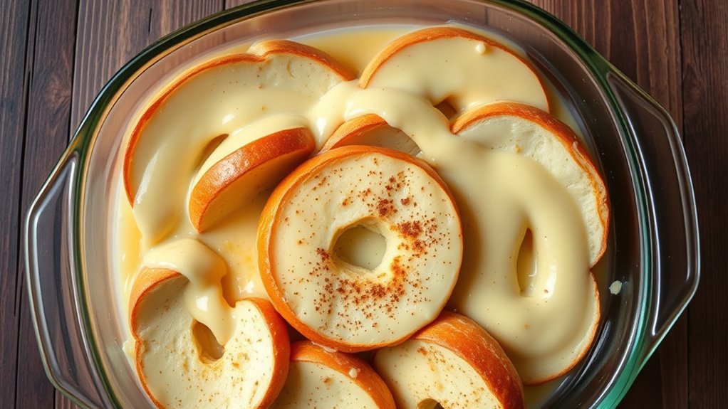 bake pudding with bagels
