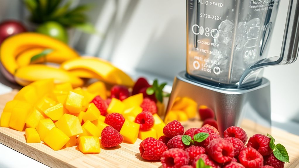 balanced fruit smoothie preparation