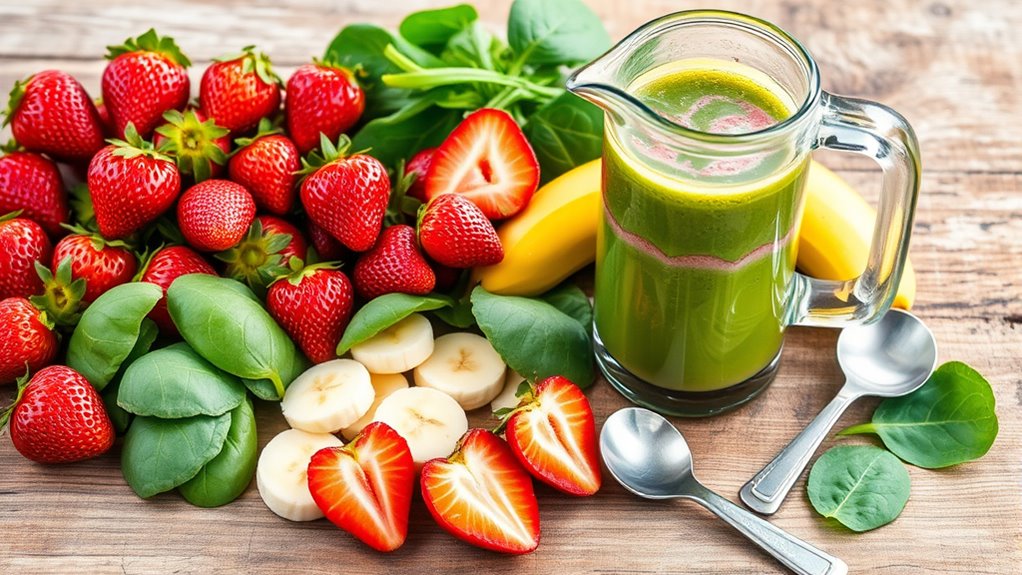 balanced smoothie ingredient portions