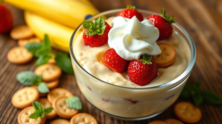 banana pudding with strawberries