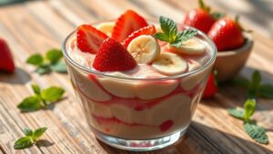 banana strawberry pudding recipe