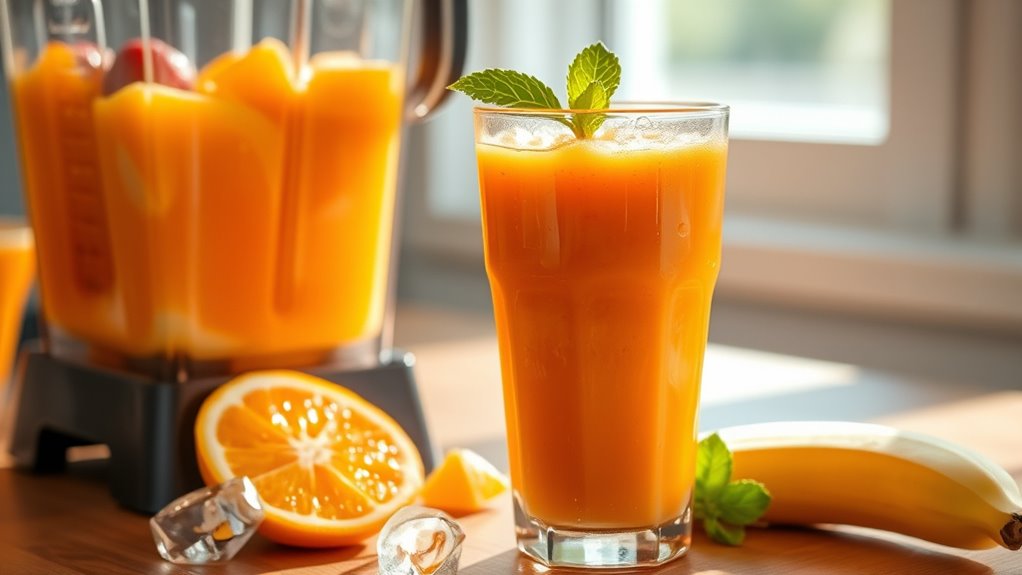 blend nutritious orange smoothie