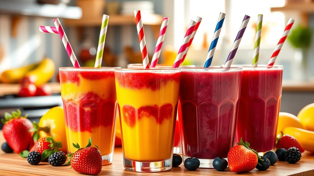 colorful smoothie presentation ideas