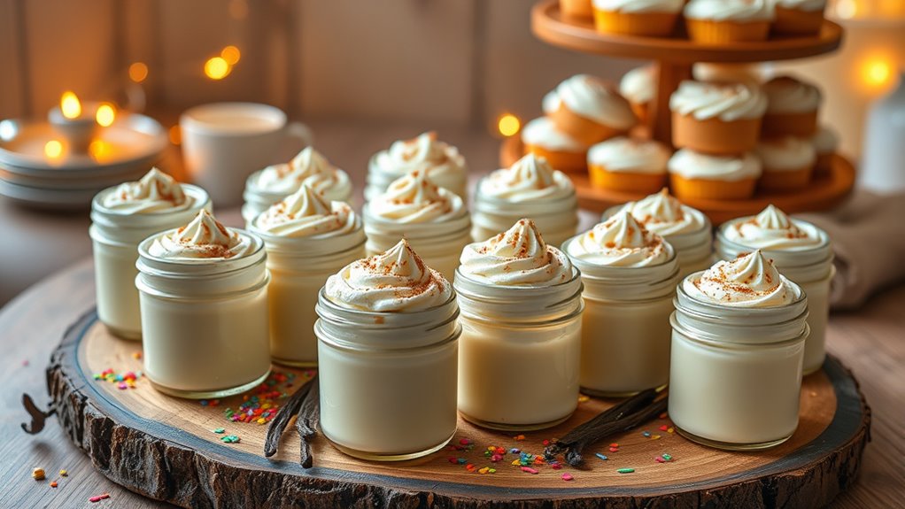 creative pudding shot presentation