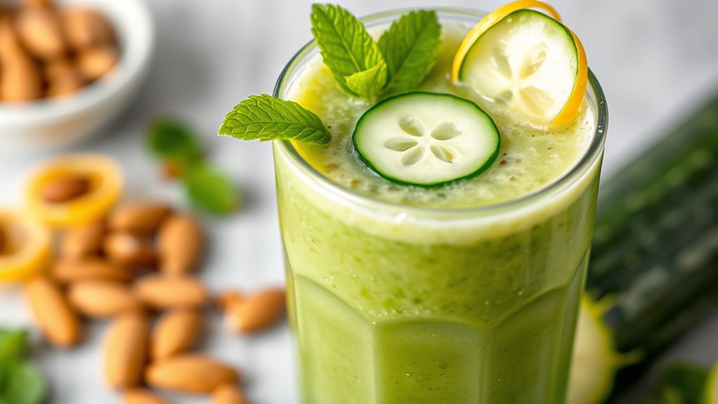 cucumber smoothie serving tips