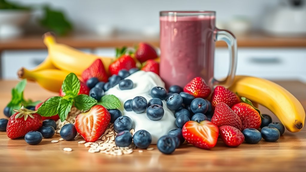 delicious fruit smoothie ingredients