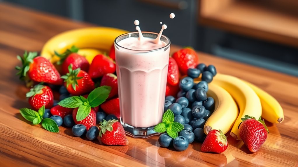 delicious milk fruit smoothies