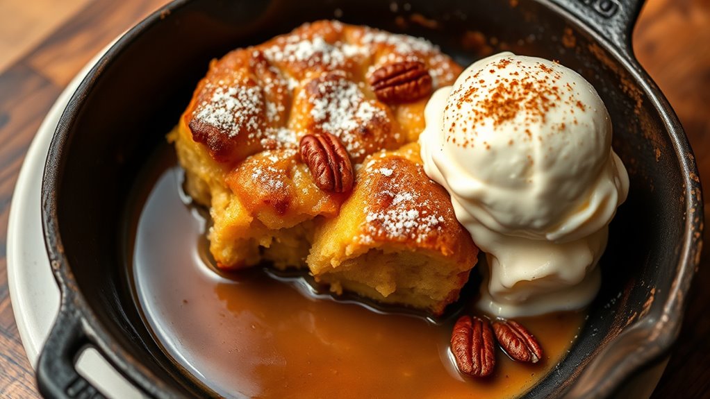 elegant bread pudding presentation