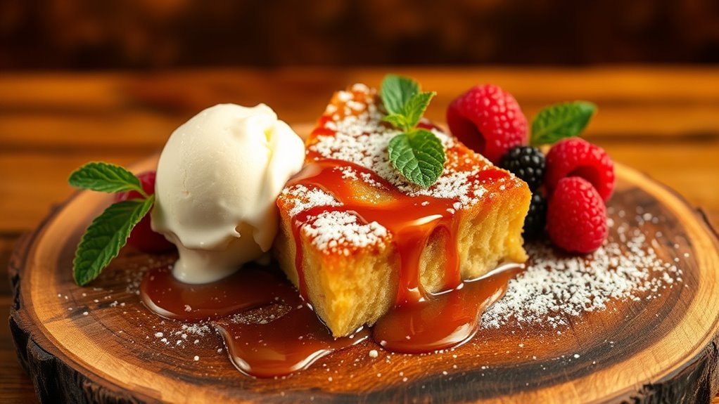 elevate bread pudding presentation