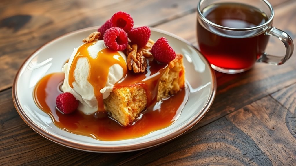 elevate bread pudding presentation