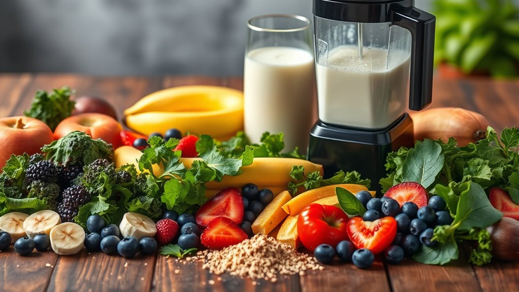 fresh balanced smoothie preparation