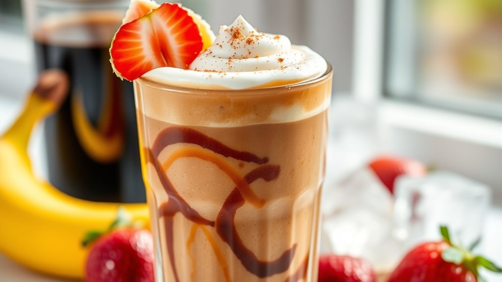 fresh coffee fruit smoothie