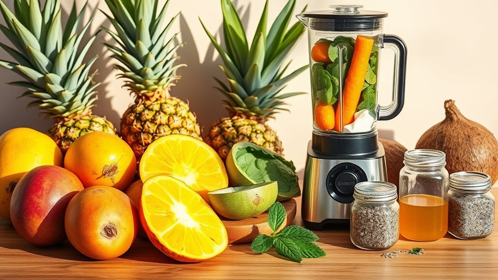 fresh fruit smoothie preparation
