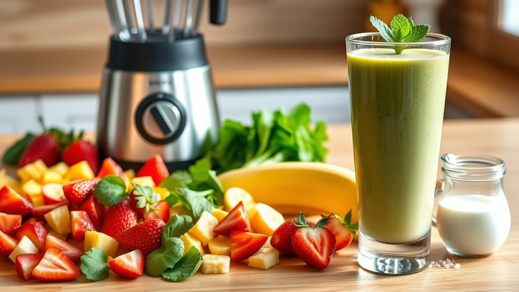 fresh fruit smoothie preparation