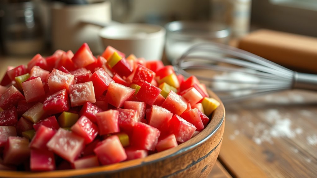 fresh rhubarb preparation steps