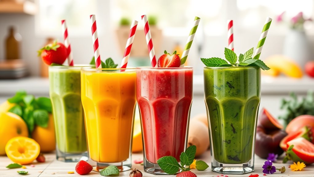 fun colorful smoothie creations