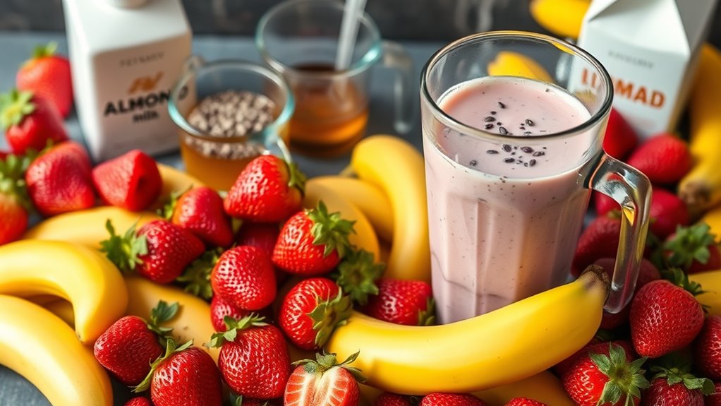gather fresh smoothie ingredients