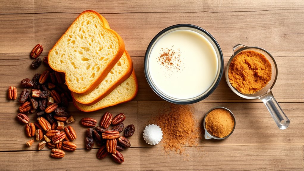 gather ingredients for pudding