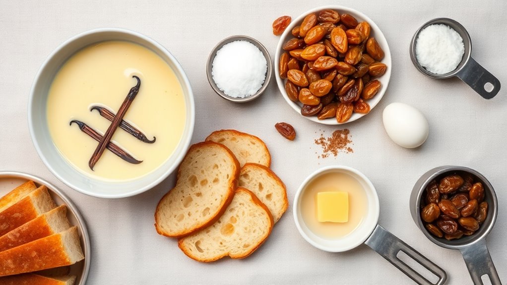 gather ingredients for pudding