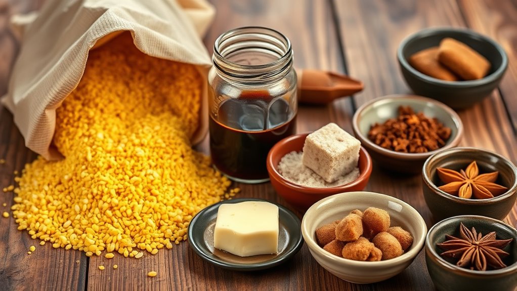 gather ingredients for pudding