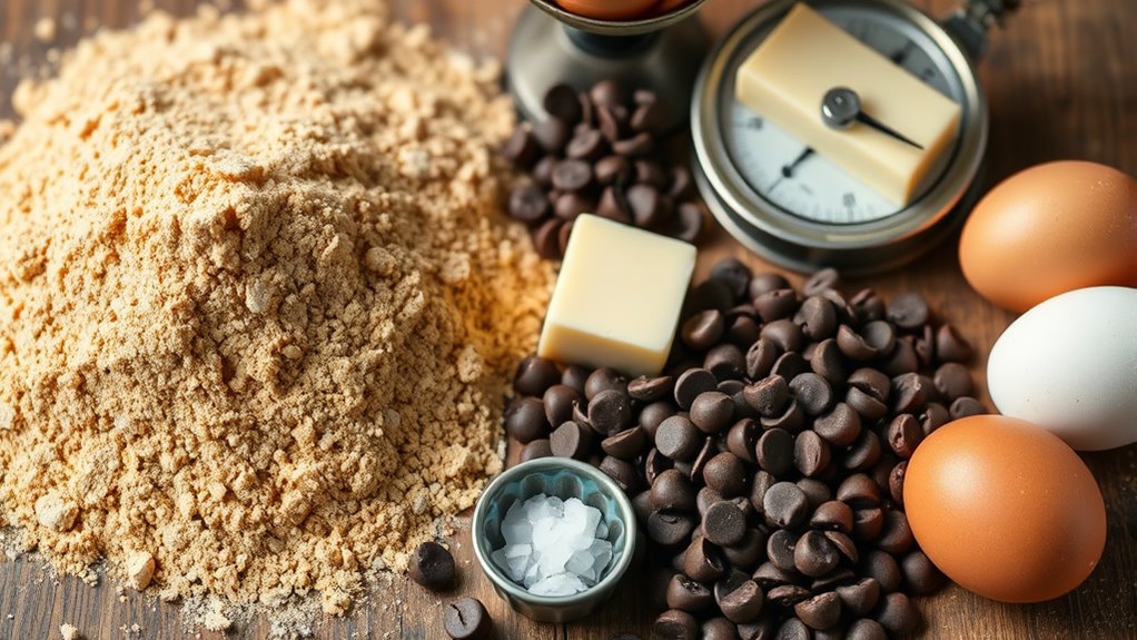 gather precise baking ingredients