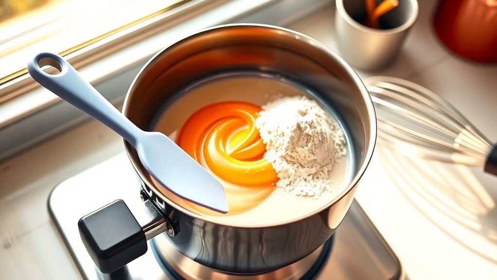 gentle heat for creamy pudding
