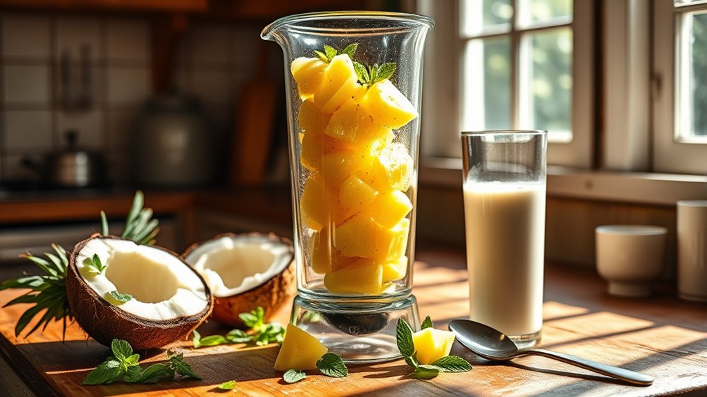 ingredient preparation for smoothies
