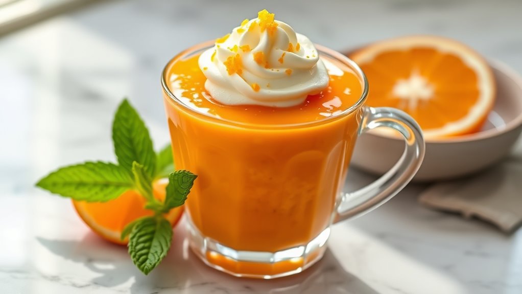 irresistible orange pudding presentation