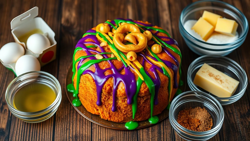 king cake bread pudding