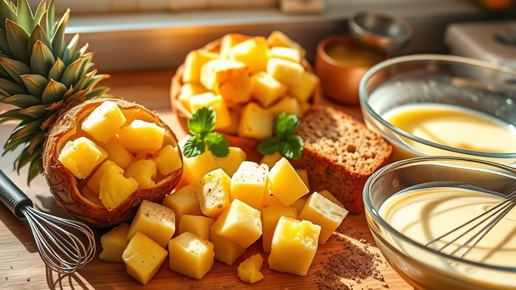mastering pineapple bread pudding