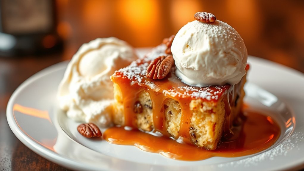 memorable bread pudding presentation