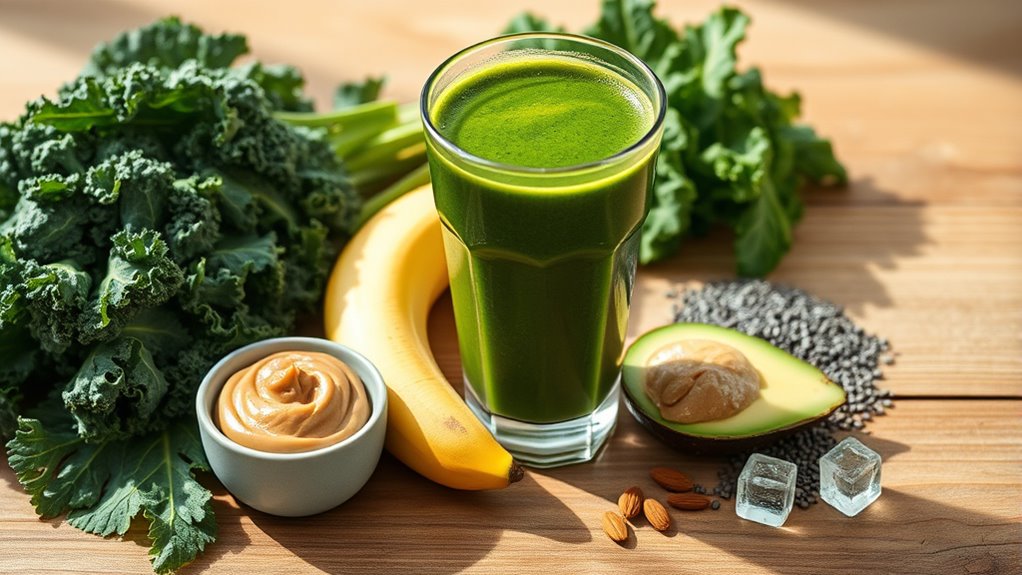 nutritious kale smoothie ingredients