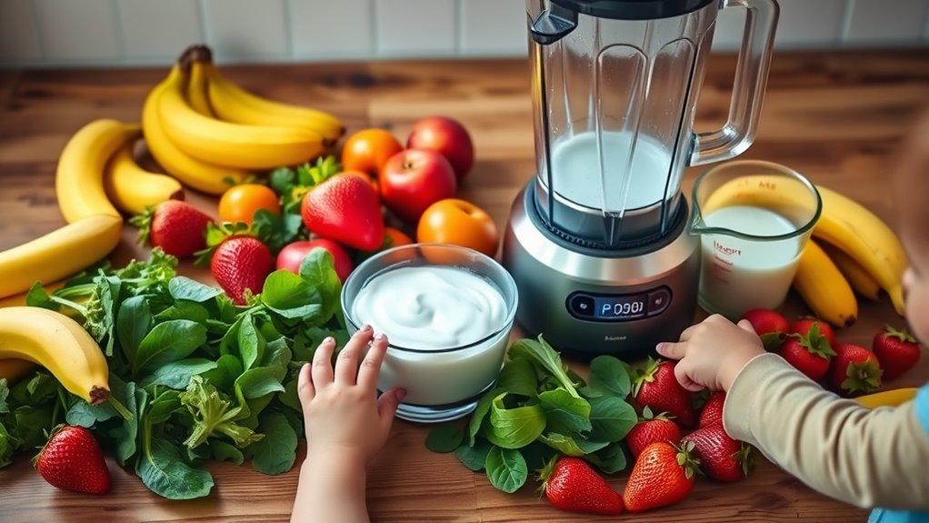 nutritious toddler smoothie preparation