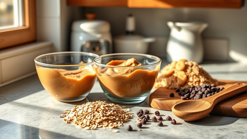 organize ingredients for baking