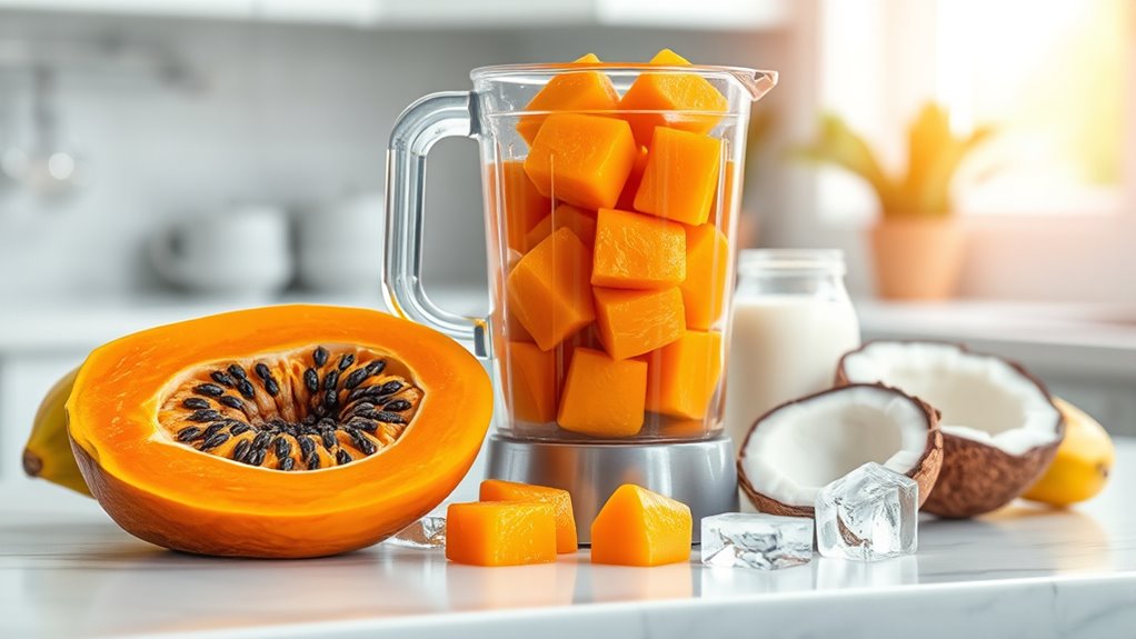 papaya smoothie preparation steps