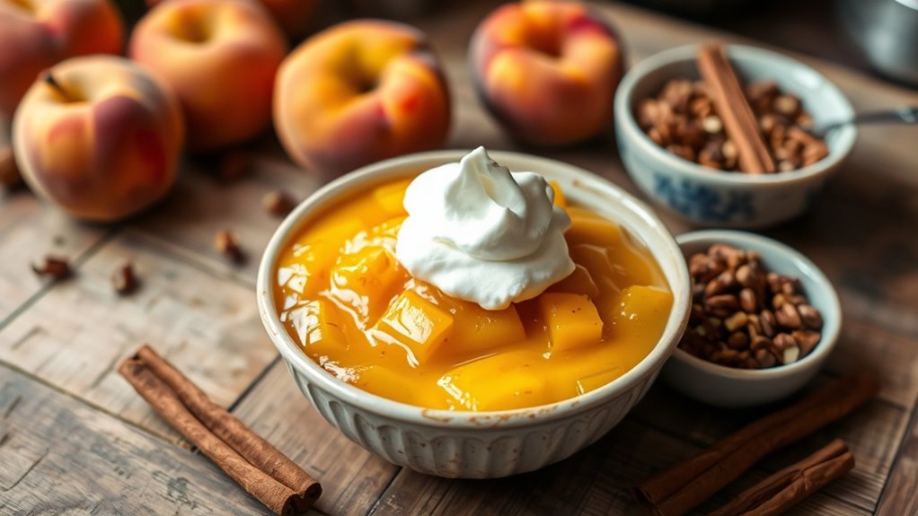 peach selection enhances pudding