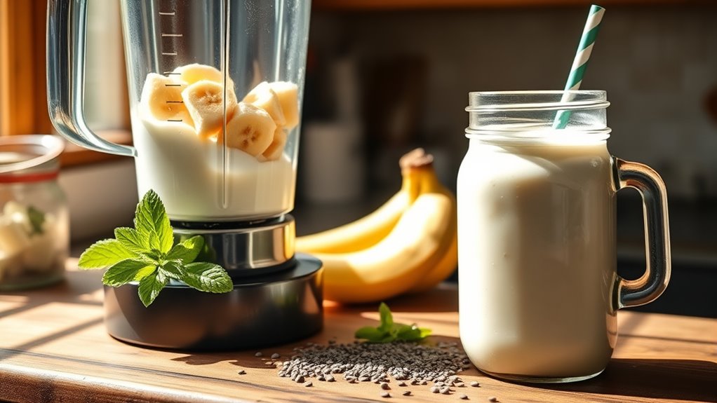 perfect banana smoothie preparation