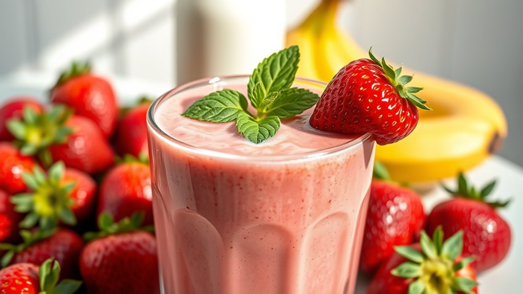 perfect strawberry smoothie preparation