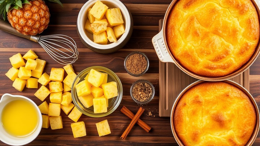 perfecting pineapple bread pudding