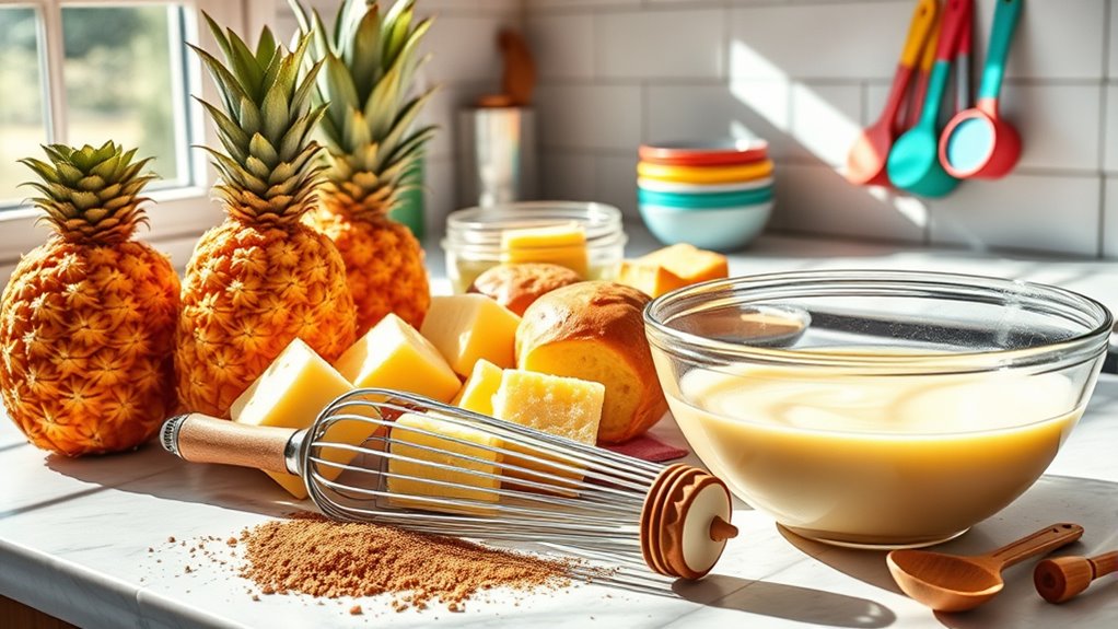 pineapple bread pudding preparation