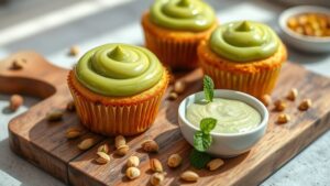 pistachio muffins with pudding