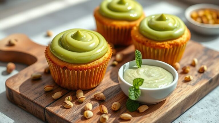 pistachio muffins with pudding