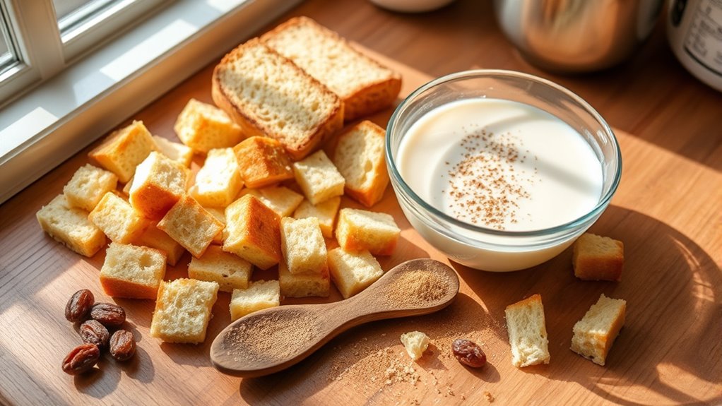 prep ingredients for pudding