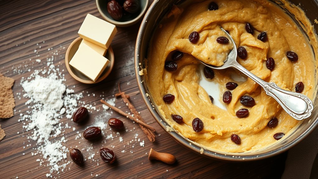 preparation for baking pudding