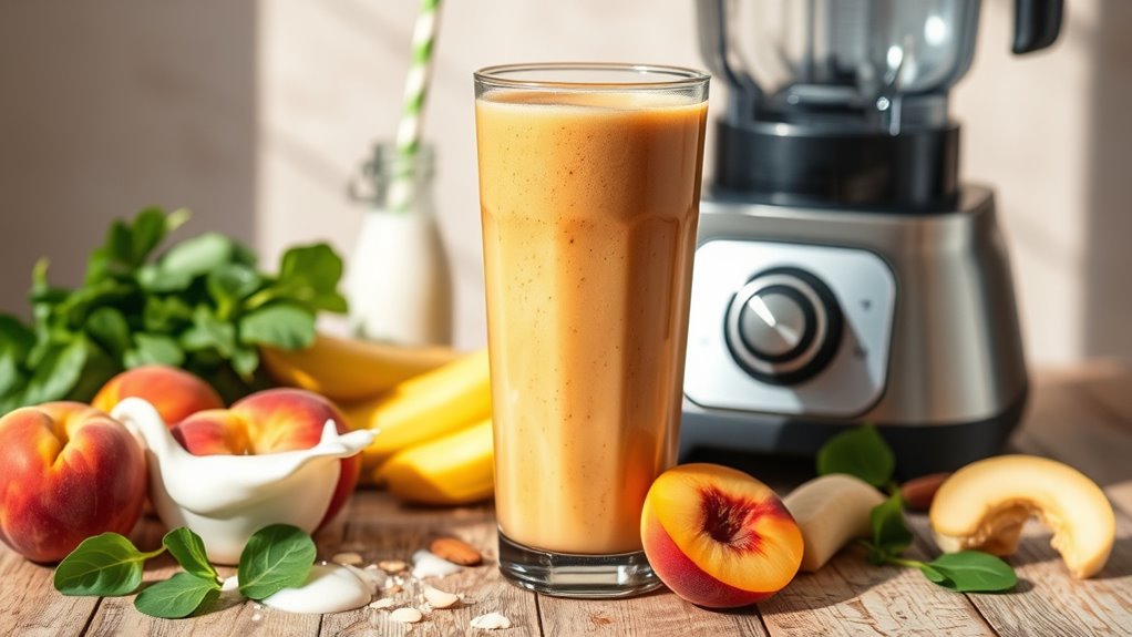 prepare a peach smoothie
